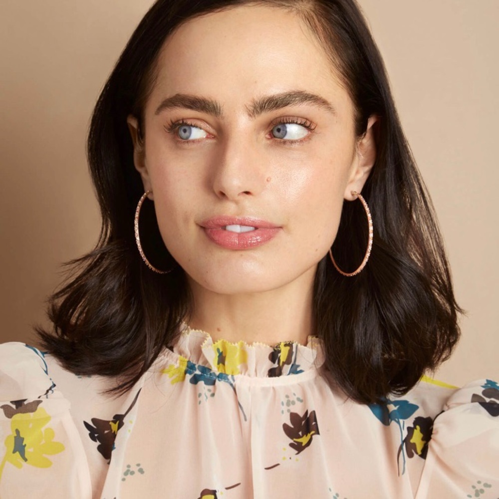 Iridescent gold hoop earrings